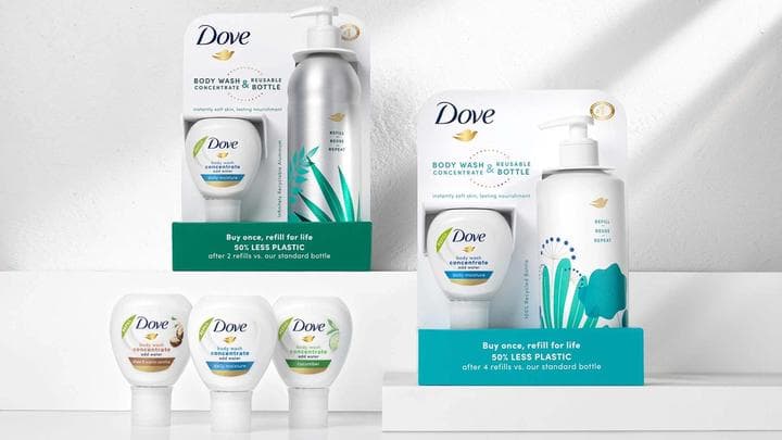 Unilever lança garrafa de alumínio reutilizável para sabonete líquido Dove