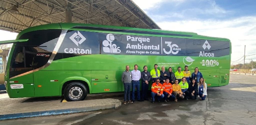 Alcoa testa ônibus elétrico na unidade de Poços de Caldas