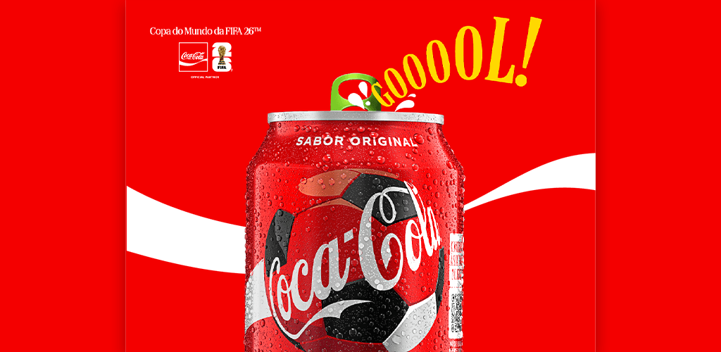 Coca-Cola lança latas de alumínio que gritam gol para a Copa do Mundo 2026
