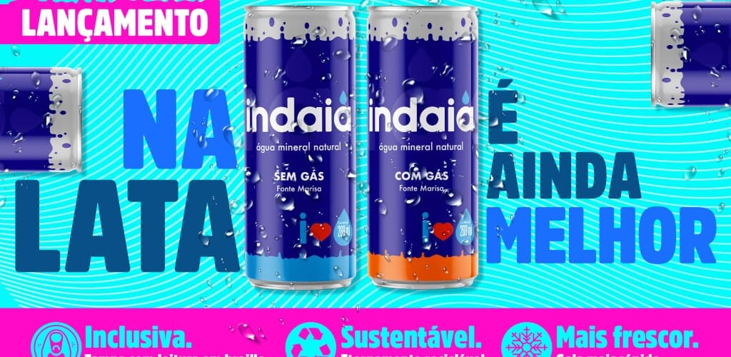 Minalba Brasil lança água mineral Indaiá em lata de alumínio