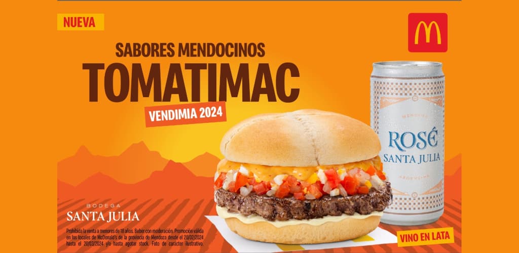 Vinícola Santa Julia e McDonald’s apresentam vinho em lata de alumínio na Argentina