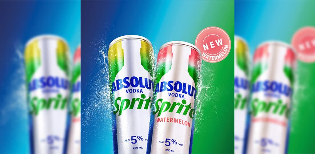 Coca-Cola lança a Absolut Vodka & Sprite sabor melancia em latas de alumínio