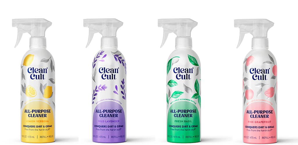 Clean Cult lança embalagens de alumínio para limpadores multiúso